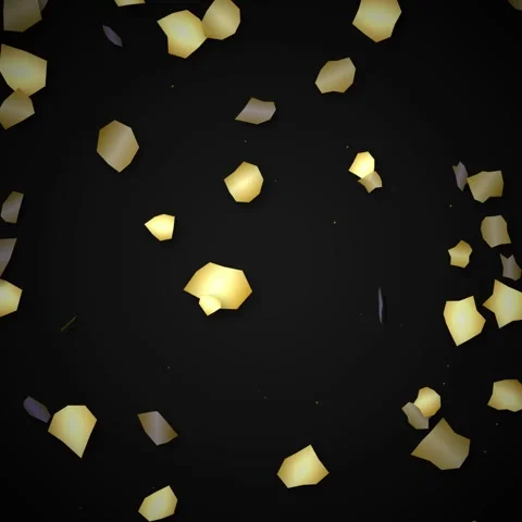 Golden Confetti Falling on Dark Background - Celebration and Party Elements Stock Footage 346283563