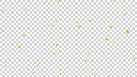 Golden confetti falling down. Festive gold particles transparent BG. Illustrazione stock