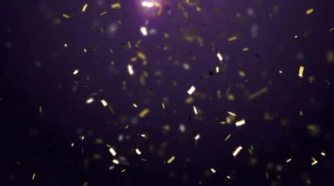 Golden confetti falling down Stock Footage 60909363