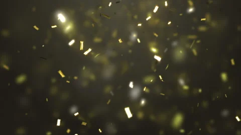 Golden confetti falling down Stock-Footage 60909375