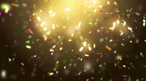 Golden confetti falling down Stock Footage 60950828