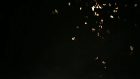 Golden confetti falling down Video stock 70457764