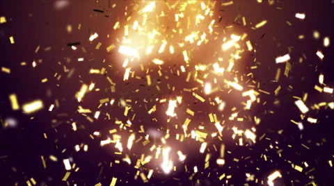 Golden confetti falling Stock Footage 61219208