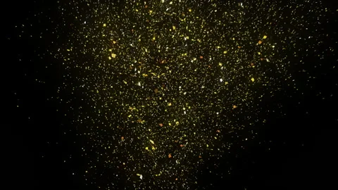 Golden confetti falling Stock Footage 115439818