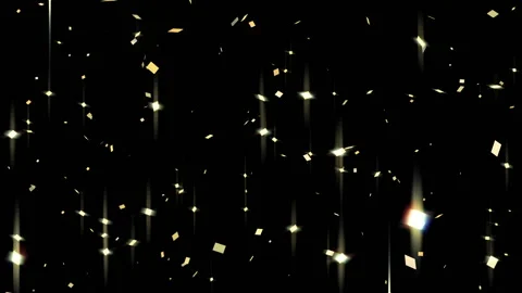 Golden confetti falling Stock Footage 150041856