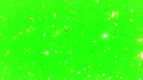 Golden confetti falling on green screen background Видео 337087063