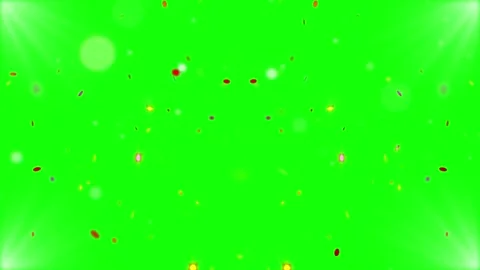 Golden confetti falling on green screen background for video editing and Video stock 345016517