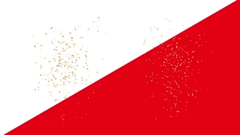 Golden confetti falling to the ground - 3D rendering animation Video stock 312236468