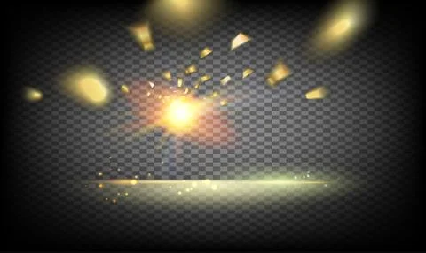Golden confetti falls. Illustrazione stock