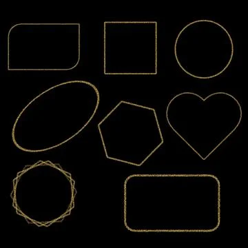 Golden confetti frames Stock Illustration