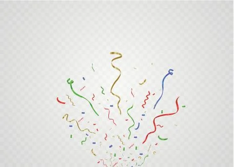 Golden confetti, isolated on cellular background. Festive vector illustration Stock Illustration