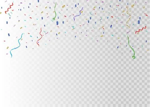 Golden confetti, isolated on cellular background. Festive vector illustration Stock Illustration