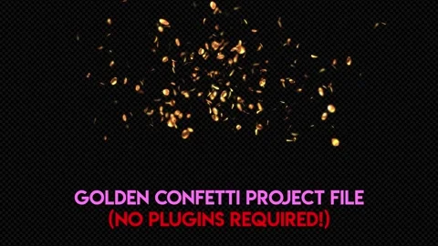 Golden Confetti. No Plugins Stock After Effects