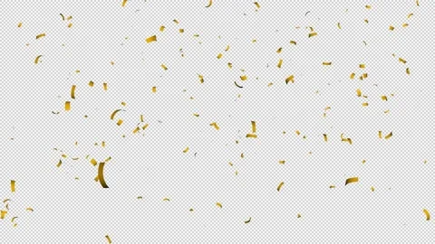 Golden Confetti Party Firecracker Explosion Isolated on a Transparent Background Stock Footage
