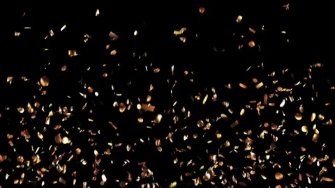 Golden Confetti Party Popper Explosion Stock Footage