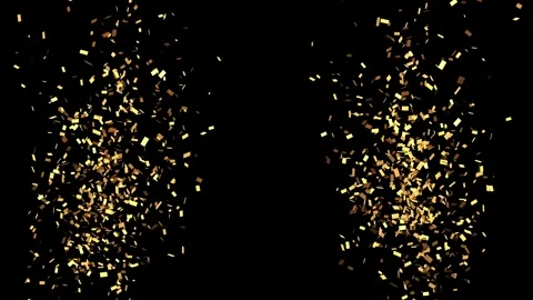 Golden confetti rain - separate alpha channel 스톡 동영상 253183857