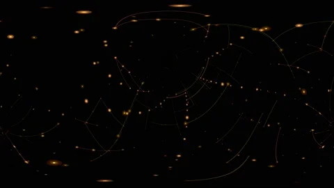 Golden connected lines in motion. Black background 스톡 동영상 141213864