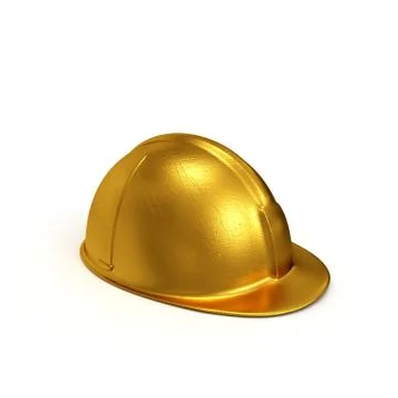 Golden constructing helmet side view Stock Illustration