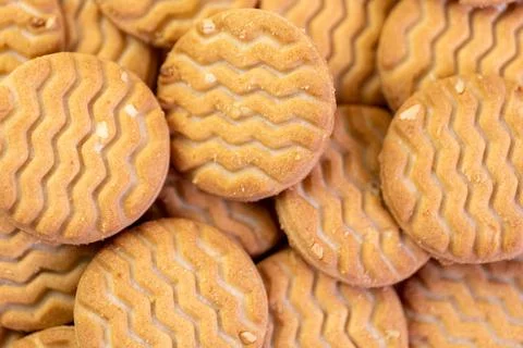 Golden Cookie Pile Stock Photos