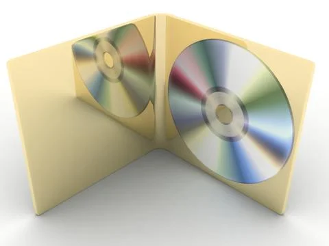 Golden copy disk on a white background 3d render Stock Illustration