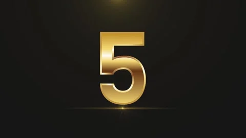 Golden countdown on black background motion graphics Stock Footage 284962021