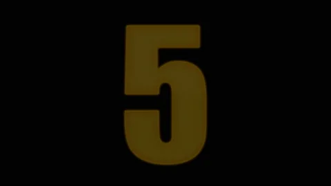 Golden countdown design element from 10 to 0 on black and green background. Stockbeeldmateriaal 201588260