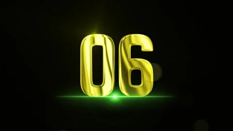 Golden Countdown Number Animation with Shiny Gold on Dark Background Stock Footage 319059326