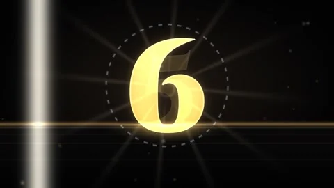 Golden countdown timer numbers glowing in a dark cinematic motion video Stock Footage 339677193