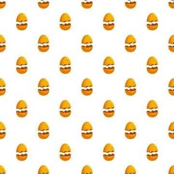 Golden cracked egg shell seamless pattern background イラスト素材