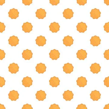 Golden cracker cookie pattern background with biscuits Stock Illustration