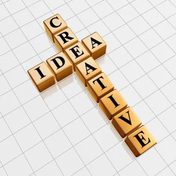 Golden creative idea like crossword Stock Illustration