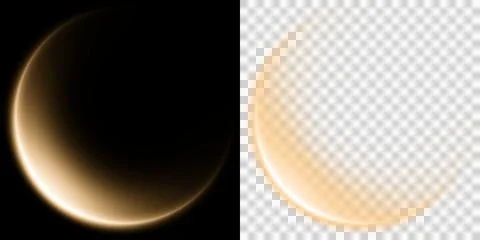 Golden Crescent Eclipse Glow with Radiant Cosmic Light Curve イラスト素材