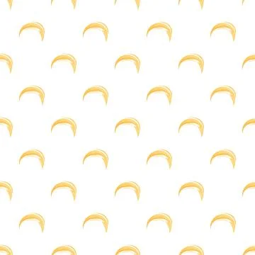 Golden crescent moon repeating pattern on white background Illustrazione stock