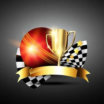 Golden cricket trophy trophy Stock Illustration
