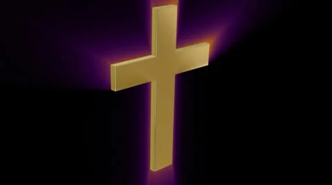 Golden cross in 3d Stock-Footage 10758422