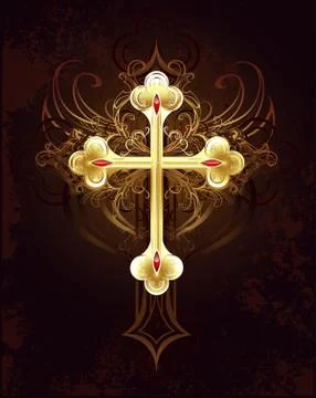 Golden Cross Illustrazione stock