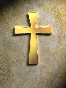 Golden cross Illustrazione stock
