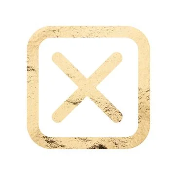 Golden cross symbolizing error, rejection, and disapproval. Incorrect, failed Stock Photos