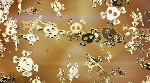 Golden crossbones. Looping. Stock Footage 34482235