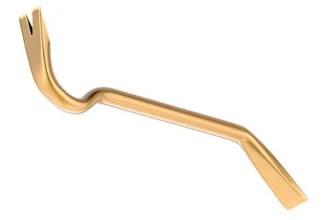 Golden Crowbar, 3D rendering Stock Illustration