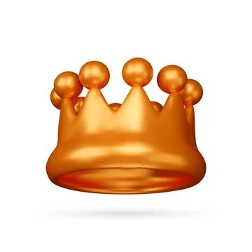 Golden crown 3d object with glossy finish. Stockillustratie