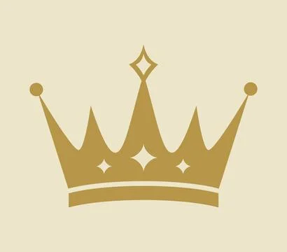 Golden crown on beige background. Vector illustration Stock Illustration