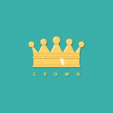 Golden crown. Flat design vector illustration. Stock Illustration