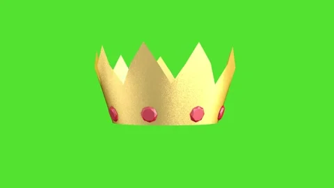 Golden crown with gems on a green screen... | Stock Video | Pond5