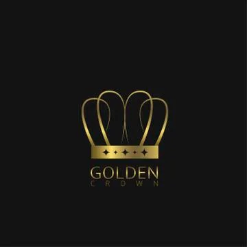 Golden crown label Stock Illustration