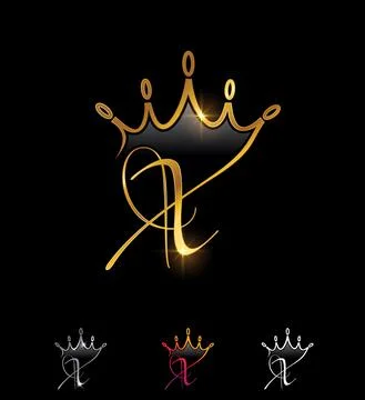 Golden Crown Monogram Initial Letter X Stock Illustration