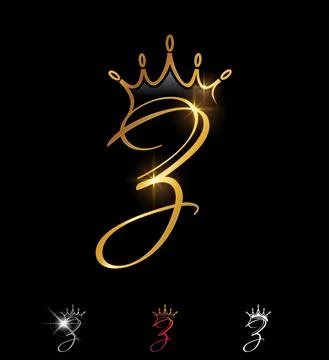 Golden Crown Monogram Initial Letter Z Stock Illustration