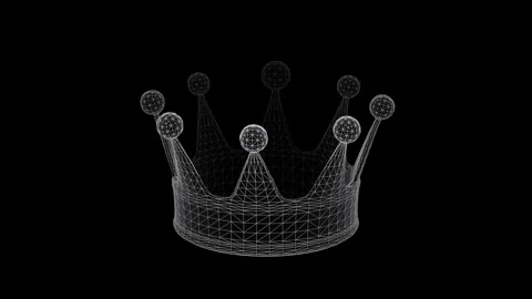 Golden crown rotating isolated.3D render looped animation. Video stock 333303295