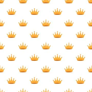 Golden crown seamless pattern representing royalty and power Stock Illustration