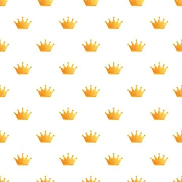 Golden crown seamless pattern representing monarchy, luxury, and success Stock Illustration